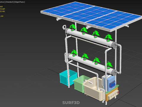 IOT CONTROL SOLAR PANEL ENERGY HYDROPONIC PLANT LED GROW LIGHT 3D Model
