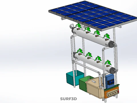 IOT CONTROL SOLAR PANEL ENERGY HYDROPONIC PLANT LED GROW LIGHT 3D Model