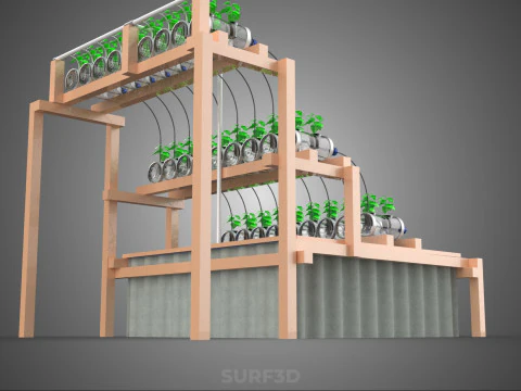 DIY MINERAL PLASTIC WATER BOTTLE HYDROPONIC SOILLESS POT PLANT 3D Model
