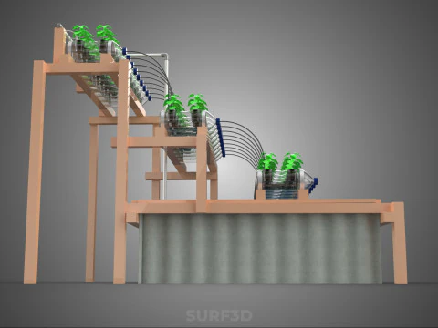 DIY MINERAL PLASTIC WATER BOTTLE HYDROPONIC SOILLESS POT PLANT 3D Model
