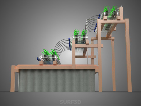 DIY MINERAL PLASTIC WATER BOTTLE HYDROPONIC SOILLESS POT PLANT 3Dモデル