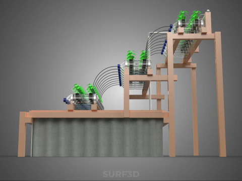 DIY MINERAL PLASTIC WATER BOTTLE HYDROPONIC SOILLESS POT PLANT 3D Model