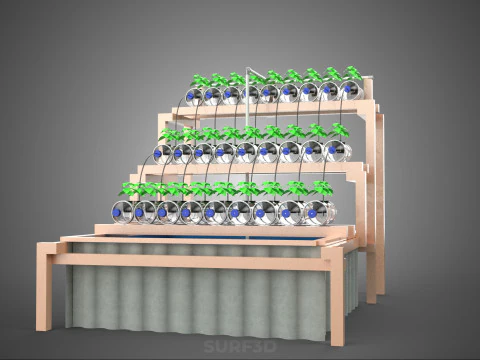 DIY MINERAL PLASTIC WATER BOTTLE HYDROPONIC SOILLESS POT PLANT 3D Model