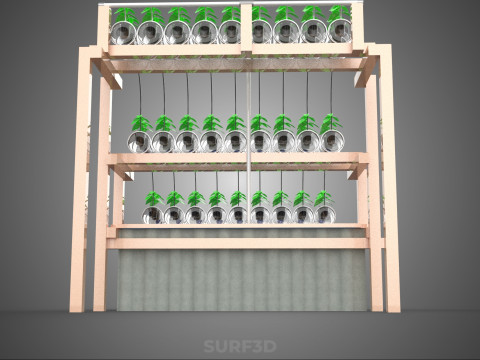 DIY MINERAL PLASTIC WATER BOTTLE HYDROPONIC SOILLESS POT PLANT 3Dモデル