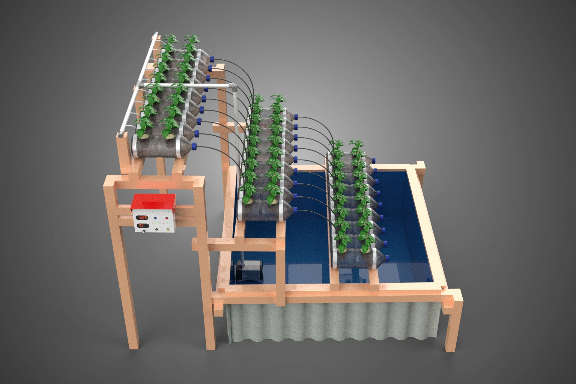 자동 제어 수경 식물 플라스틱 물병 용기 애완 동물 3D 모델 .c4d .max .obj .3ds .fbx .stl .blend 