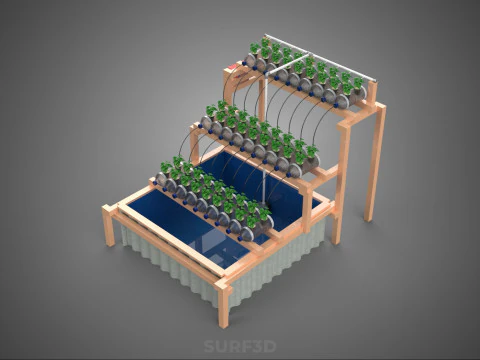 자동 제어 수경 식물 플라스틱 물병 용기 애완 동물 3D 모델