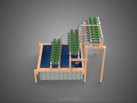 자동 제어 수경 식물 플라스틱 물병 용기 애완 동물 3D 모델