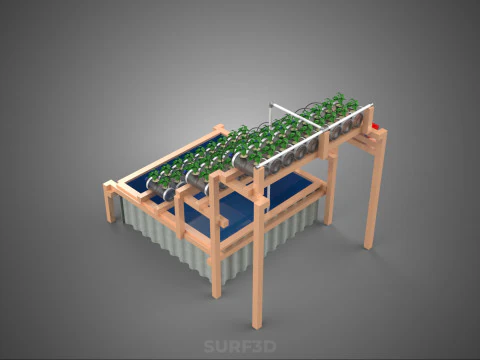 자동 제어 수경 식물 플라스틱 물병 용기 애완 동물 3D 모델