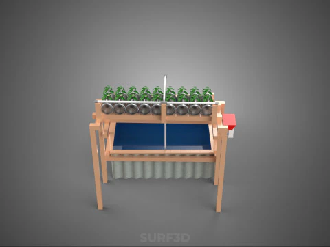 자동 제어 수경 식물 플라스틱 물병 용기 애완 동물 3D 모델