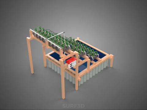 자동 제어 수경 식물 플라스틱 물병 용기 애완 동물 3D 모델