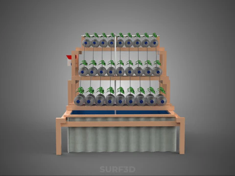 자동 제어 수경 식물 플라스틱 물병 용기 애완 동물 3D 모델