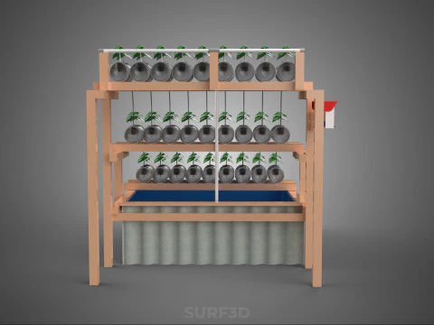 자동 제어 수경 식물 플라스틱 물병 용기 애완 동물 3D 모델