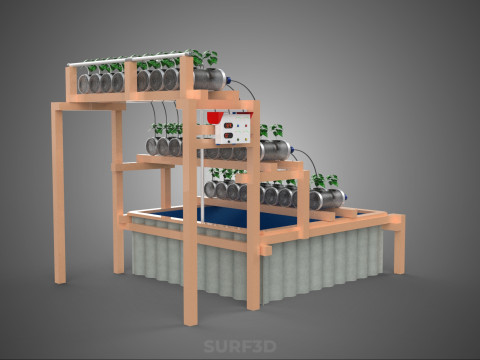 АВТОМАТИЧНИЙ КЕРУВАННЯ ГІДРОПОНІЧНИЙ ЗАВОД ПЛАСТИКОВИЙ КОНТЕЙНЕР ДЛЯ ПЛЯШКИ ПЕТ 3D Модель