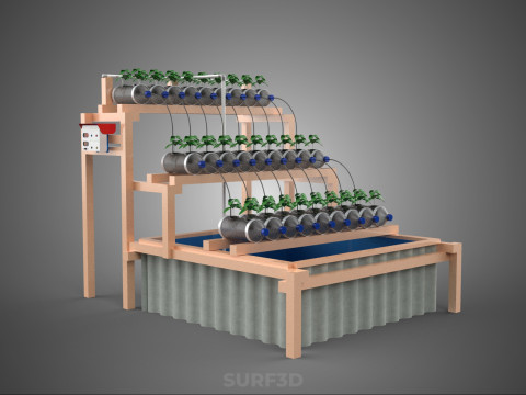 АВТОМАТИЧНИЙ КЕРУВАННЯ ГІДРОПОНІЧНИЙ ЗАВОД ПЛАСТИКОВИЙ КОНТЕЙНЕР ДЛЯ ПЛЯШКИ ПЕТ 3D Модель