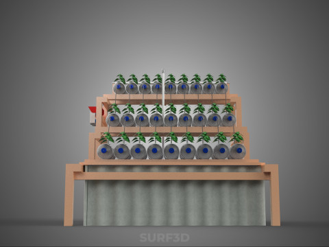 АВТОМАТИЧНИЙ КЕРУВАННЯ ГІДРОПОНІЧНИЙ ЗАВОД ПЛАСТИКОВИЙ КОНТЕЙНЕР ДЛЯ ПЛЯШКИ ПЕТ 3D Модель