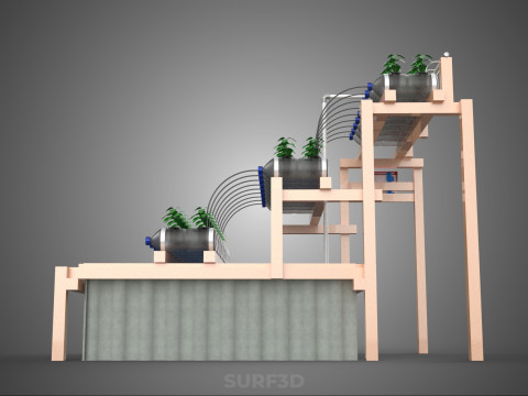 АВТОМАТИЧНИЙ КЕРУВАННЯ ГІДРОПОНІЧНИЙ ЗАВОД ПЛАСТИКОВИЙ КОНТЕЙНЕР ДЛЯ ПЛЯШКИ ПЕТ 3D Модель