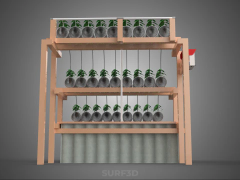 자동 제어 수경 식물 플라스틱 물병 용기 애완 동물 3D 모델