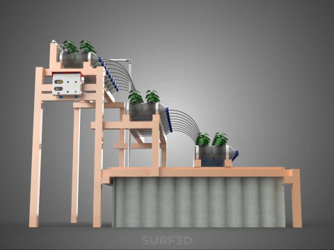 자동 제어 수경 식물 플라스틱 물병 용기 애완 동물 3D 모델