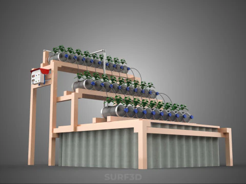자동 제어 수경 식물 플라스틱 물병 용기 애완 동물 3D 모델