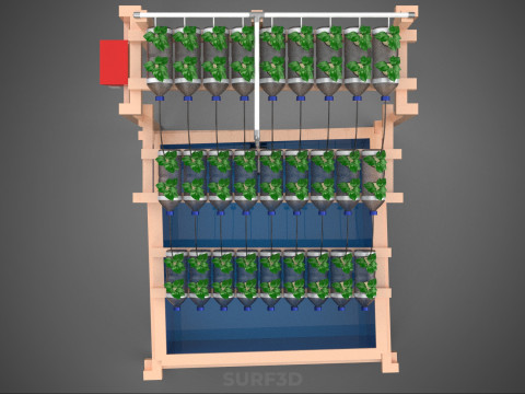 АВТОМАТИЧНИЙ КЕРУВАННЯ ГІДРОПОНІЧНИЙ ЗАВОД ПЛАСТИКОВИЙ КОНТЕЙНЕР ДЛЯ ПЛЯШКИ ПЕТ 3D Модель
