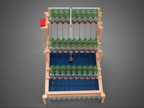 자동 제어 수경 식물 플라스틱 물병 용기 애완 동물 3D 모델