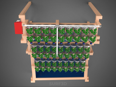 АВТОМАТИЧНИЙ КЕРУВАННЯ ГІДРОПОНІЧНИЙ ЗАВОД ПЛАСТИКОВИЙ КОНТЕЙНЕР ДЛЯ ПЛЯШКИ ПЕТ 3D Модель