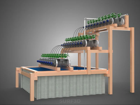 자동 제어 수경 식물 플라스틱 물병 용기 애완 동물 3D 모델