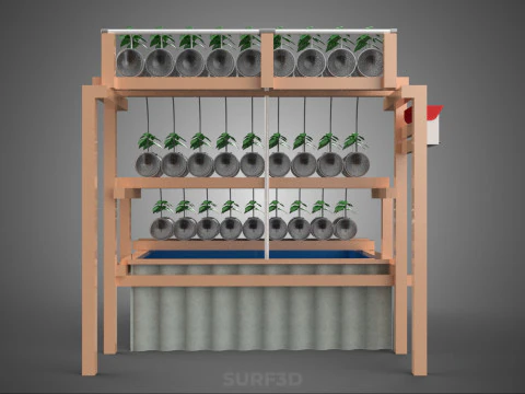 자동 제어 수경 식물 플라스틱 물병 용기 애완 동물 3D 모델