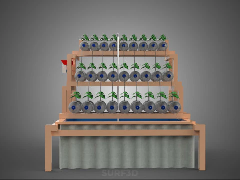 자동 제어 수경 식물 플라스틱 물병 용기 애완 동물 3D 모델