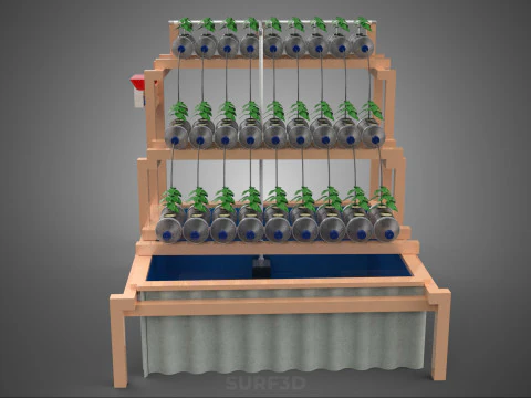 자동 제어 수경 식물 플라스틱 물병 용기 애완 동물 3D 모델