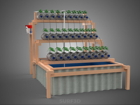 АВТОМАТИЧНИЙ КЕРУВАННЯ ГІДРОПОНІЧНИЙ ЗАВОД ПЛАСТИКОВИЙ КОНТЕЙНЕР ДЛЯ ПЛЯШКИ ПЕТ 3D Модель