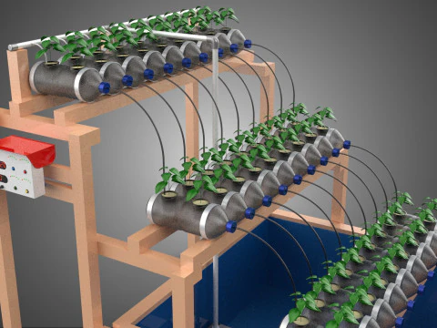자동 제어 수경 식물 플라스틱 물병 용기 애완 동물 3D 모델