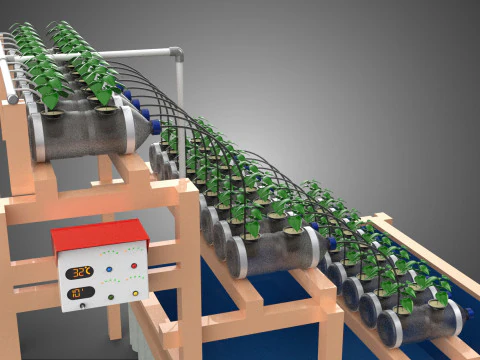 자동 제어 수경 식물 플라스틱 물병 용기 애완 동물 3D 모델