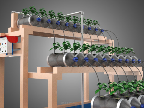 АВТОМАТИЧНИЙ КЕРУВАННЯ ГІДРОПОНІЧНИЙ ЗАВОД ПЛАСТИКОВИЙ КОНТЕЙНЕР ДЛЯ ПЛЯШКИ ПЕТ 3D Модель