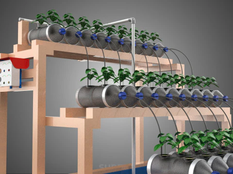 자동 제어 수경 식물 플라스틱 물병 용기 애완 동물 3D 모델