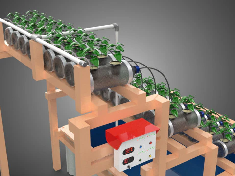 자동 제어 수경 식물 플라스틱 물병 용기 애완 동물 3D 모델