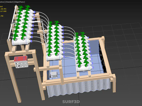 자동 제어 수경 식물 플라스틱 물병 용기 애완 동물 3D 모델