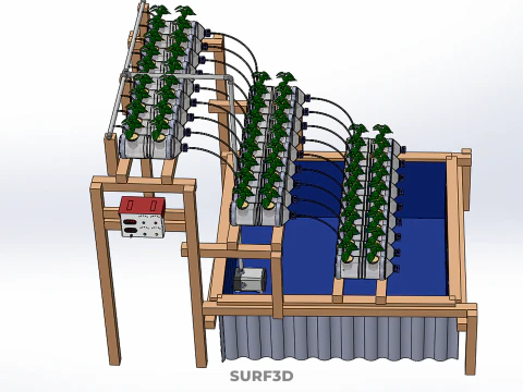 자동 제어 수경 식물 플라스틱 물병 용기 애완 동물 3D 모델