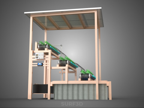 IOT HYDROPONIC PLANT PLASTIC BOTTLE CONTAINER SOLAR PANEL POWER 3Dモデル
