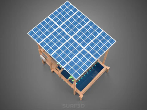 IOT HYDROPONIC PLANT PLASTIC BOTTLE CONTAINER SOLAR PANEL POWER 3D Model