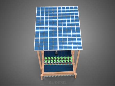 IOT HYDROPONIC PLANT PLASTIC BOTTLE CONTAINER SOLAR PANEL POWER 3Dモデル