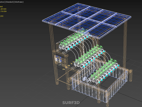 IOT HYDROPONIC PLANT PLASTIC BOTTLE CONTAINER SOLAR PANEL POWER 3Dモデル