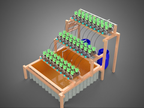 IOT CONTROL HYDROPONIC PLANT PLASTIC WATER BOTTLE CONTAINER POND 3D Модель