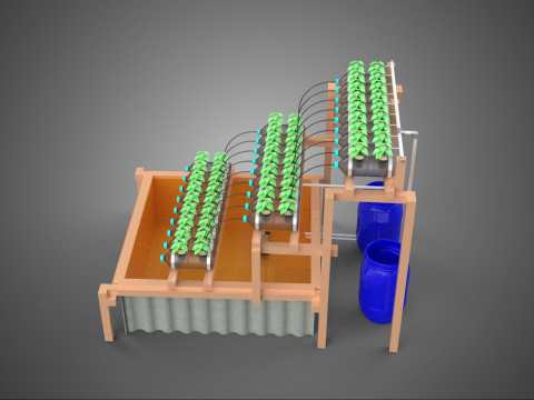 IOT CONTROL HYDROPONIC PLANT PLASTIC WATER BOTTLE CONTAINER POND 3D Модель