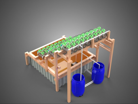 IOT CONTROL HYDROPONIC PLANT PLASTIC WATER BOTTLE CONTAINER POND 3D Модель