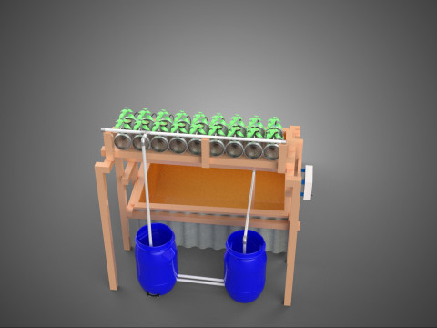 IOT CONTROL HYDROPONIC PLANT PLASTIC WATER BOTTLE CONTAINER POND 3D Модель