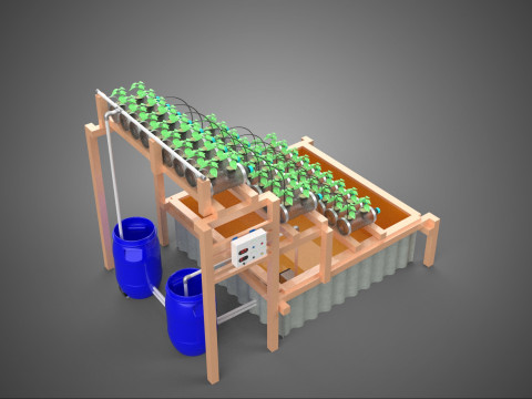 IOT CONTROL HYDROPONIC PLANT PLASTIC WATER BOTTLE CONTAINER POND 3D Модель