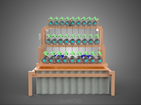 IOT CONTROL HYDROPONIC PLANT PLASTIC WATER BOTTLE CONTAINER POND 3D Модель