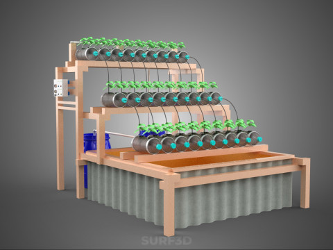 IOT CONTROL HYDROPONIC PLANT PLASTIC WATER BOTTLE CONTAINER POND 3D Модель