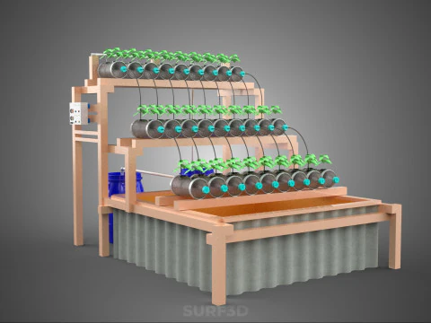 IOT CONTROL HYDROPONIC PLANT PLASTIC WATER BOTTLE CONTAINER POND 3D Model